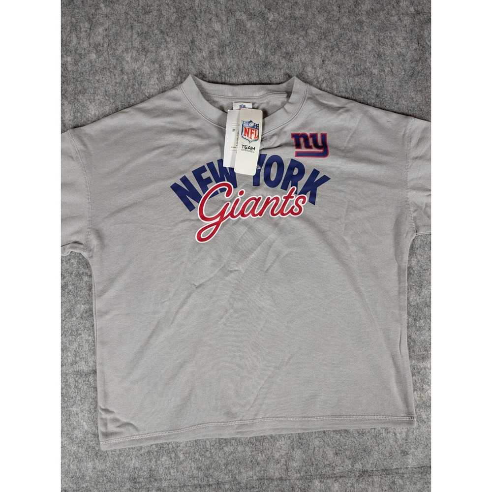 New York Giants NFL Team Apparel Gray Long Sleeve Cropped Sweatshirt XL